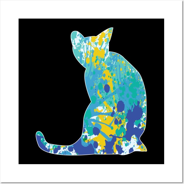Cool cats cat colorful t-shirt Wall Art by thefriendlyone